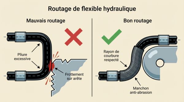 Routage de flexible hydraulique