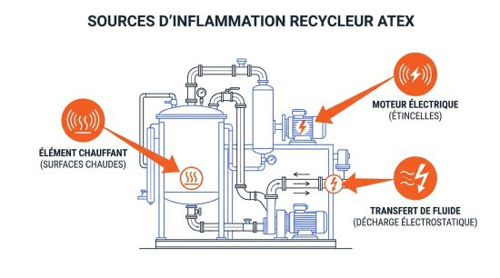 Sources d'inflammation recycleur ATEX