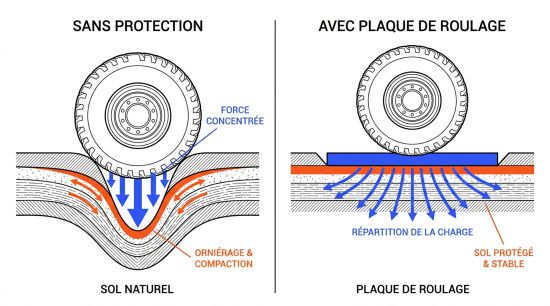 Ornière vs protection sol concert