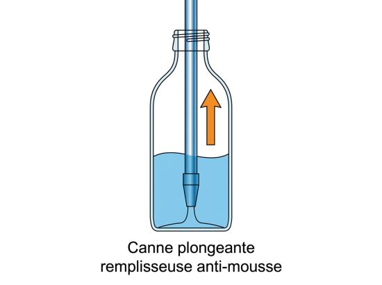 Canne plongeante remplisseuse anti-mousse
