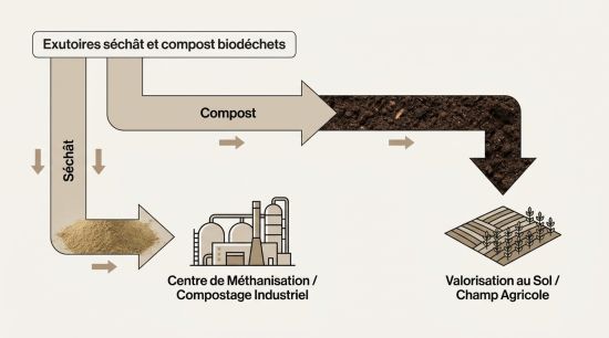 Exutoires séchât et compost biodéchets