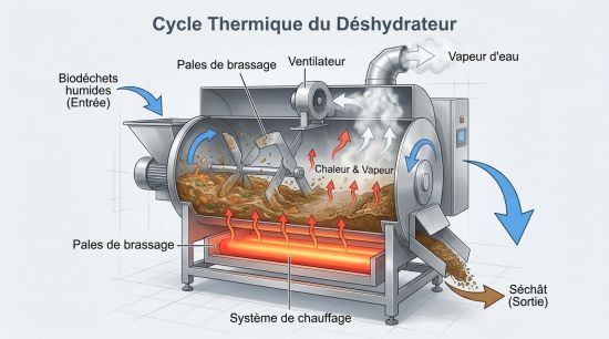 Schéma cycle thermique déshydrateur