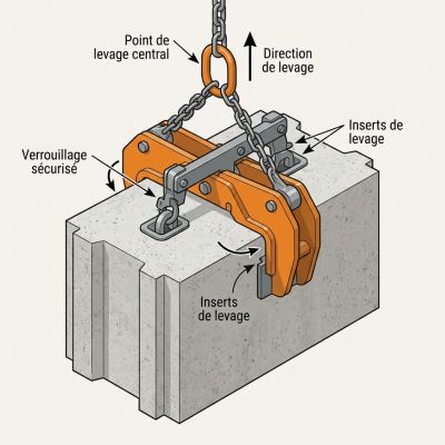 Pince de manutention pour bloc béton