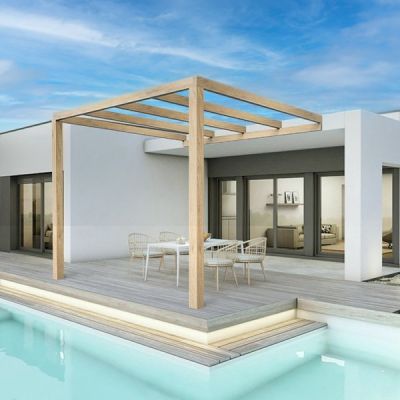 pergola adossée en bois