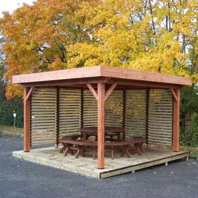 pergola toit plat bois