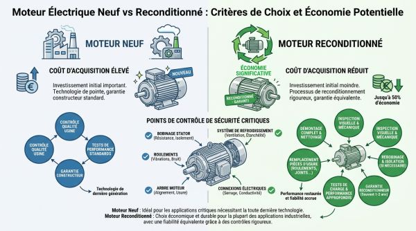 Moteur électrique neuf vs reconditionné