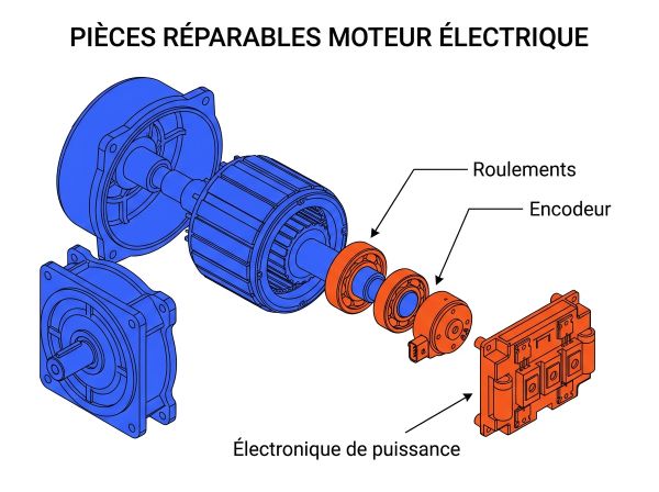 Pièces réparables moteur électrique