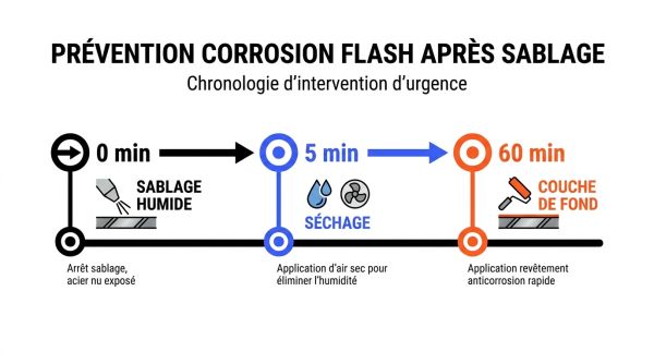 Prévention corrosion flash après sablage