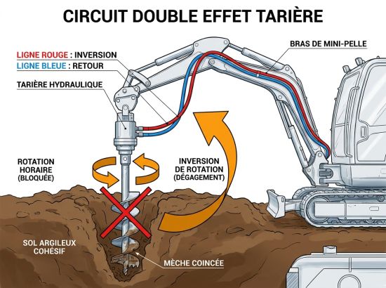 Circuit double effet tarière