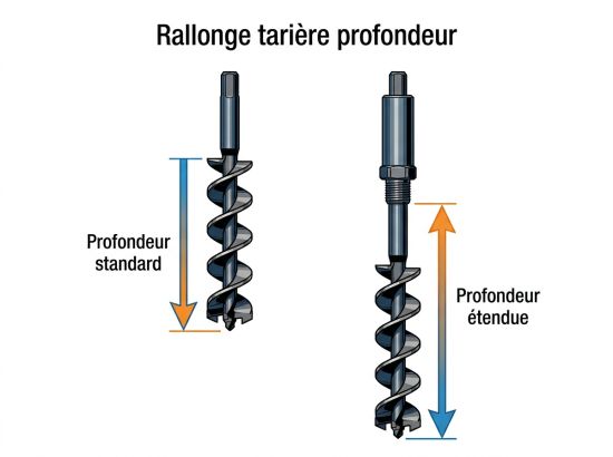 Rallonge tarière profondeur