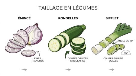 sifflet, rondelles et émincé de légumes
