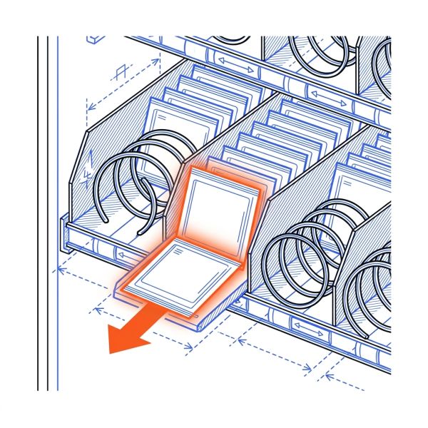 Spirales plateaux distributeur automatique