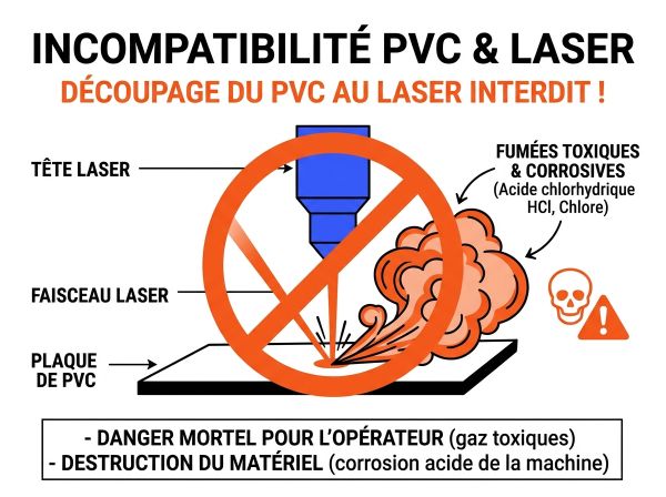 Incompatibilité PVC et laser
