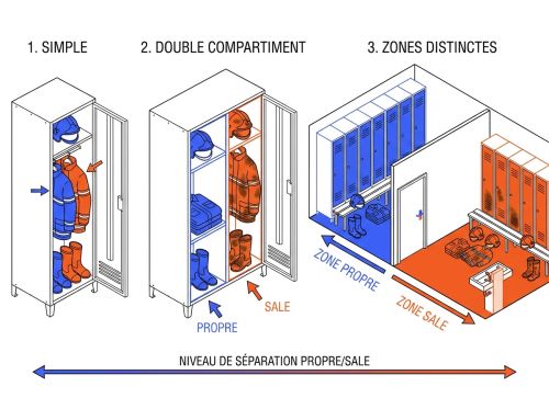 Comparatif armoires pompier propre et sale