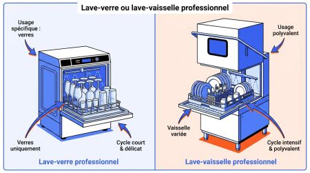Lave-verre ou lave-vaisselle professionnel