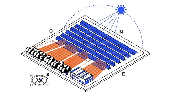 Impact de l'ombrage sur terrain solaire