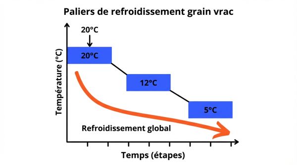 Paliers de refroidissement grain vrac