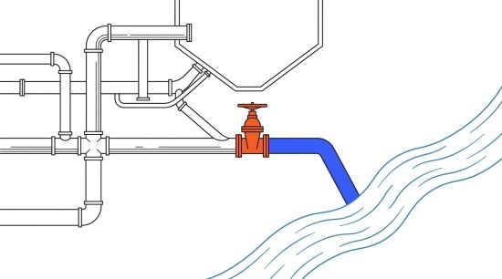 Plan réseau eau et vanne isolement