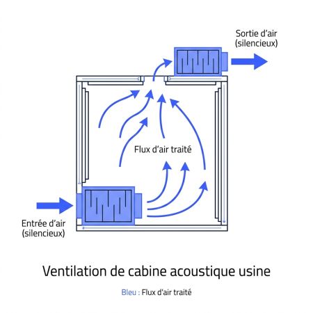 Ventilation de cabine acoustique usine
