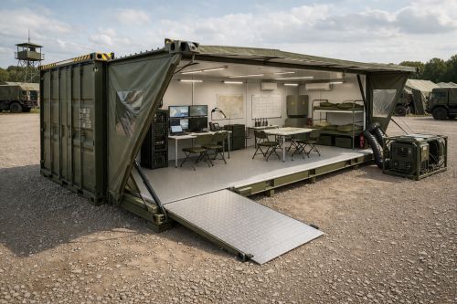 Module militaire déployé en camp de base