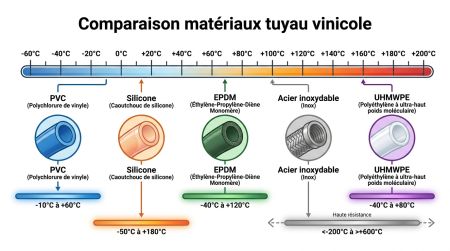 Comparaison matériaux tuyau vinicole