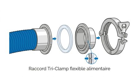 Raccord Tri-Clamp flexible alimentaire
