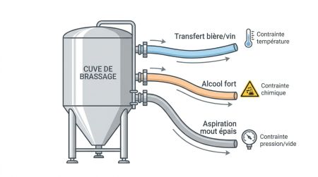 Usages contraintes d'un flexible brasserie