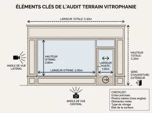 Éléments clés de l'audit terrain vitrophanie