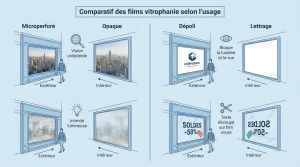 Comparatif des films vitrophanie selon l'usage