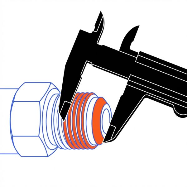Mesure du filetage d'un raccord hydraulique