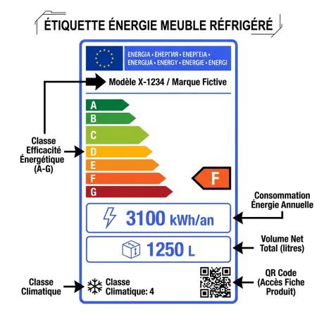 Étiquette énergie meuble réfrigéré