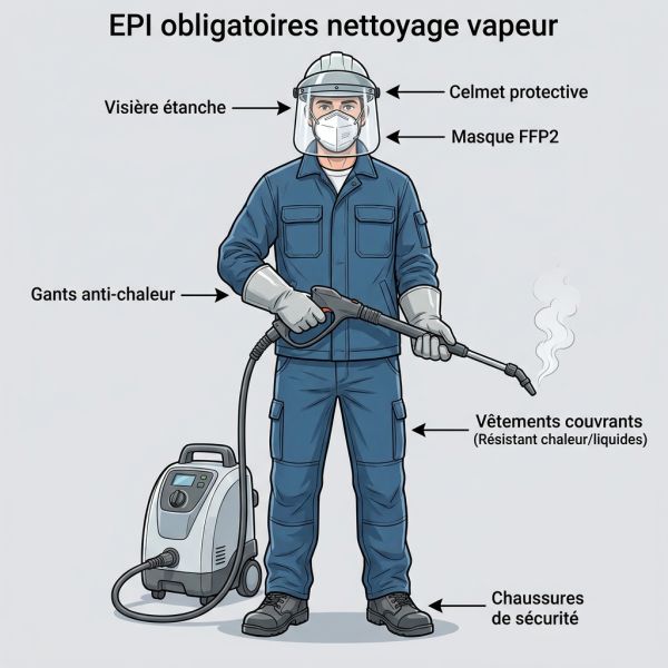 EPI obligatoires nettoyage vapeur