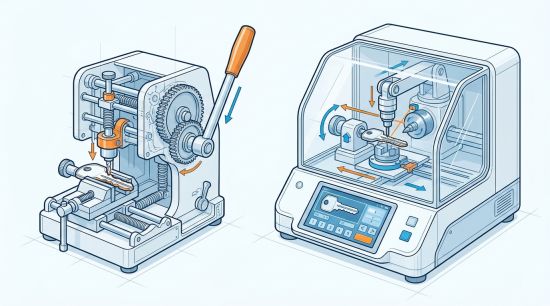 Machine à clés mécanique et CNC