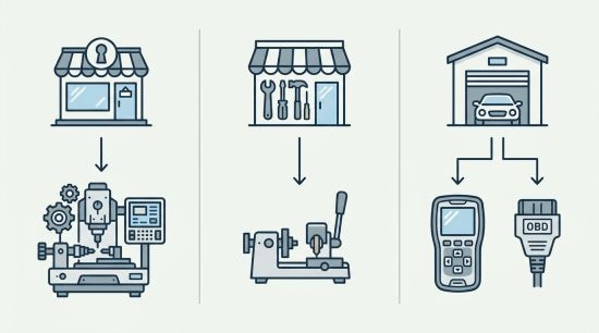 Machine à clés selon l'activité
