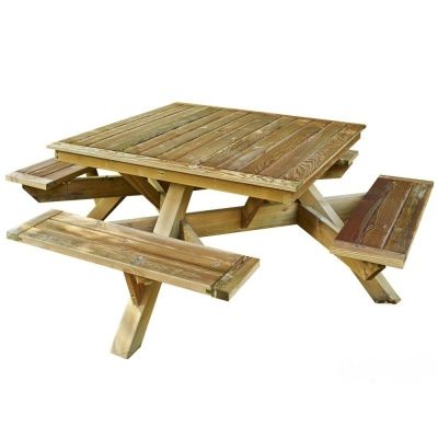  table pique-nique forestière en bois 