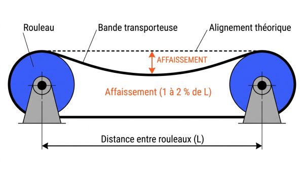 Mesure affaissement bande transporteuse
