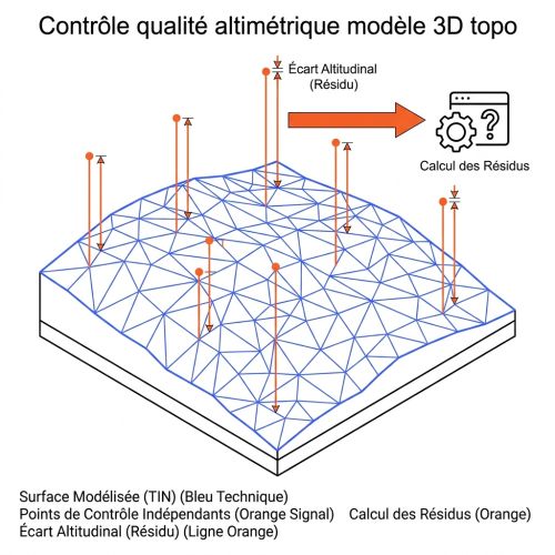Contrôle qualité altimétrique modèle 3D topo