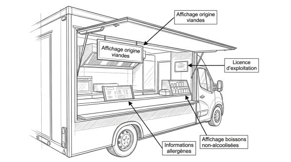 Affichages obligatoires d'un food truck