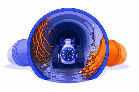 Robot inspection canalisation avec défauts