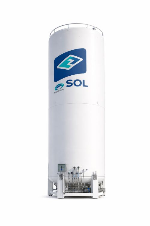 Réservoir cryogénique avec logo SOL