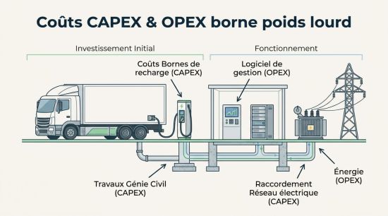 Coûts CAPEX OPEX borne poids lourd