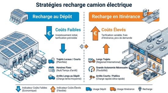 Stratégies recharge camion électrique
