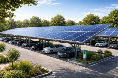 Ombrière solaire en entreprise