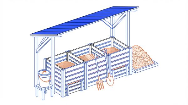 Équipements station compostage passif