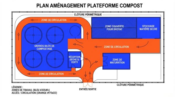Plan aménagement plateforme compost