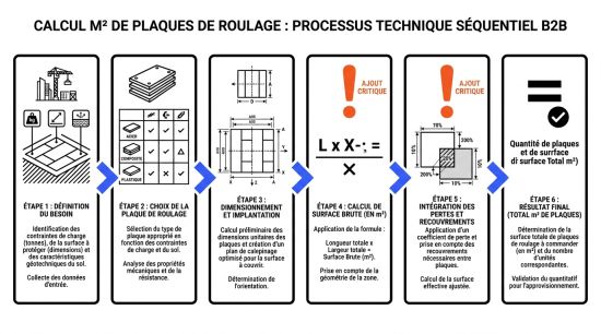 Calcul m2 de plaques de roulage en 6 étapes