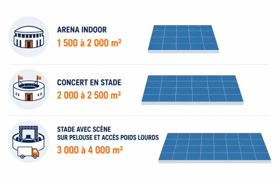 Surfaces de plaques par événement