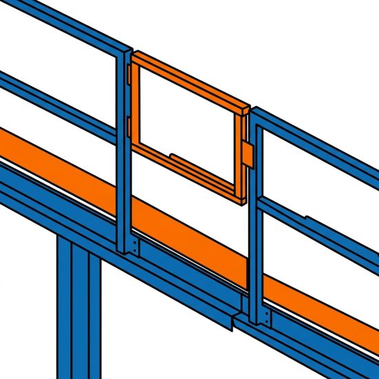 Sécurité mezzanine: garde-corps et plinthes.