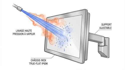 Panel PC IP69K inox lavage haute pression