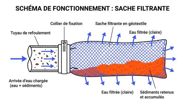 Schéma de fonctionnement sache filtrante